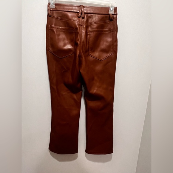 Good American Better Than Leather Faux Good Icon Pants Burnt Caramel 6 / 28 - Picture 11 of 11